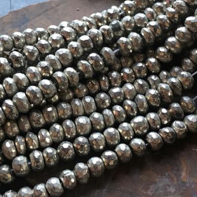 Pyrite, Steel, Rondelle, 1 mm hole