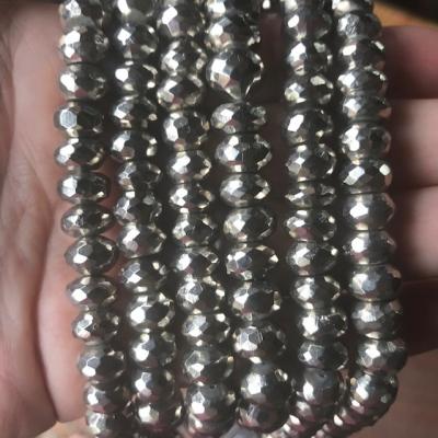 Pyrite, Silver, Rondelle Large 