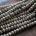 Pyrite, Steel, Rondelle, 1 mm hole