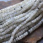 Moonstone, Tourmilated, Rondelle, 6-7 mm